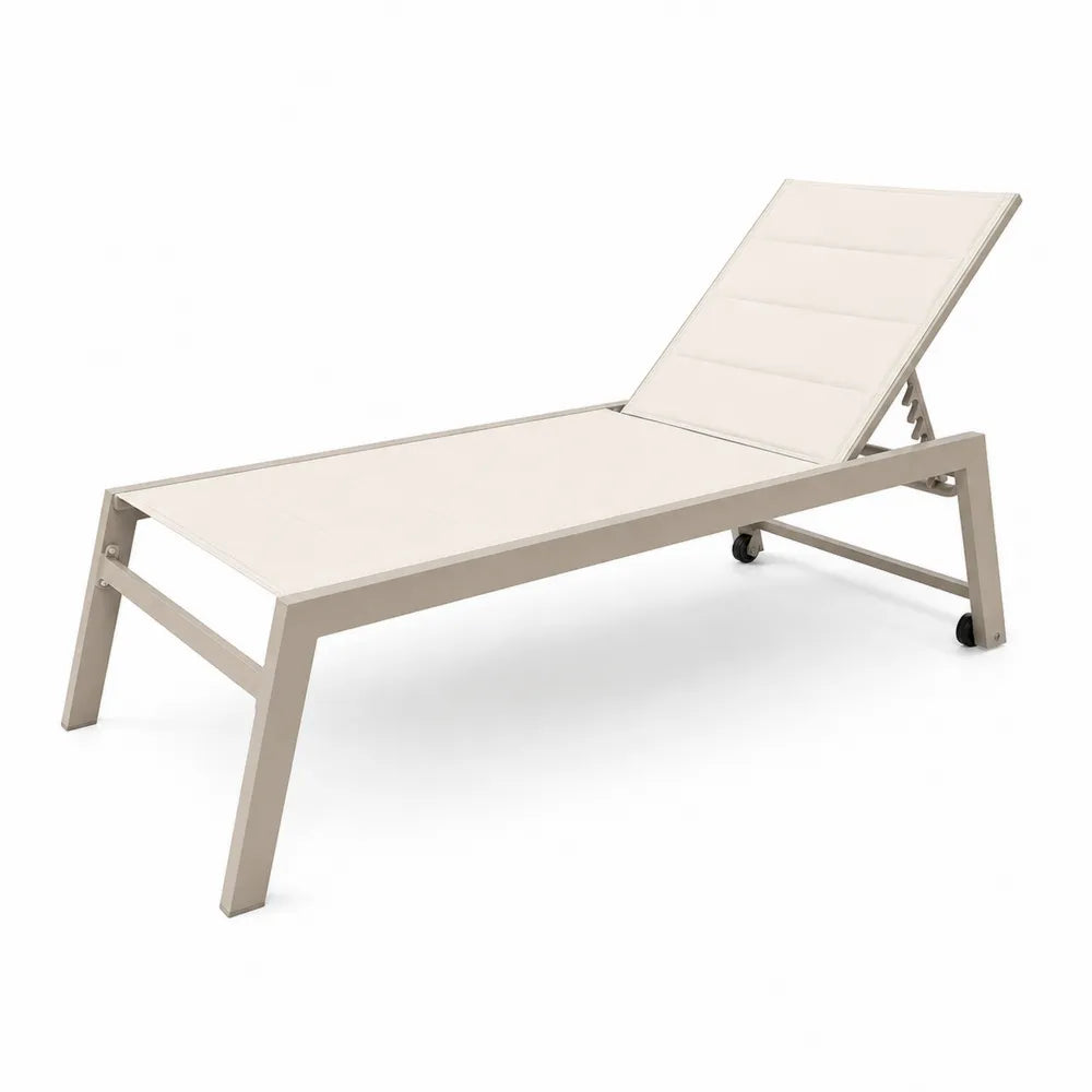Transat de jardin inclinable en aluminium beige