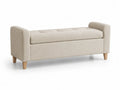 Banc de chambre en bois et tissu beige 120 cm