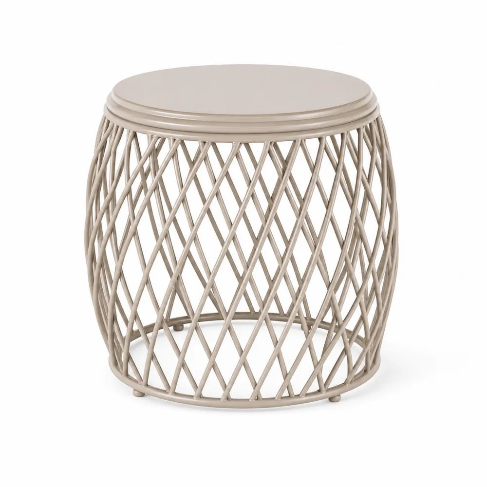 Table en métal beige pour extérieur Ø40x40 cm