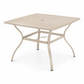 Table de jardin carrée en aluminium beige