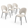 Lot de 4 chaises en tissu avec pieds en métal noir