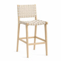 Tabouret de bar en bois de frêne avec lanières crème